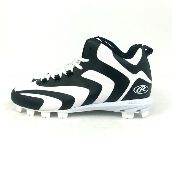 Rawlings Mens Rookie Mid Baseball Cleats Size 10D White Black NWOB main image 11